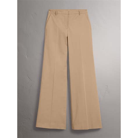 burberry high-rise wide-leg cotton pants|Women's Burberry Wide.